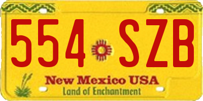 NM license plate 554SZB