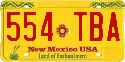 NM license plate 554TBA