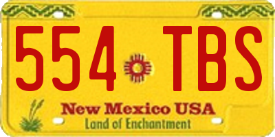 NM license plate 554TBS