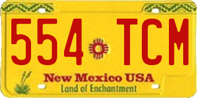 NM license plate 554TCM