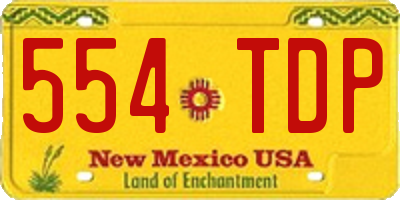 NM license plate 554TDP