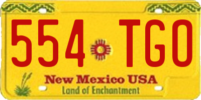NM license plate 554TGO