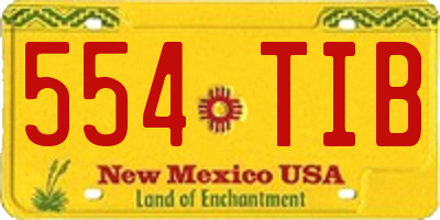 NM license plate 554TIB
