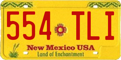 NM license plate 554TLI
