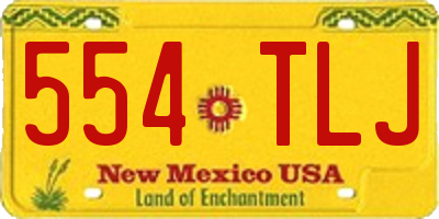 NM license plate 554TLJ