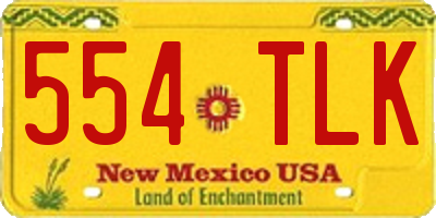 NM license plate 554TLK