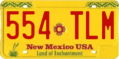 NM license plate 554TLM