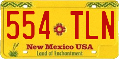 NM license plate 554TLN