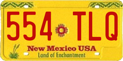 NM license plate 554TLQ