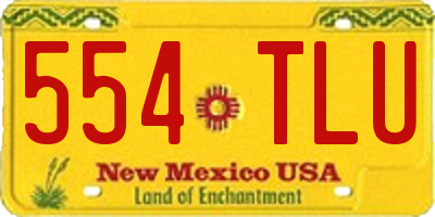 NM license plate 554TLU