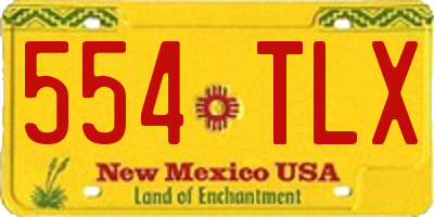 NM license plate 554TLX