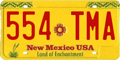 NM license plate 554TMA