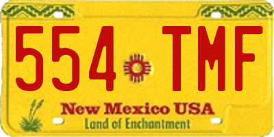 NM license plate 554TMF