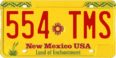 NM license plate 554TMS