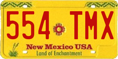 NM license plate 554TMX