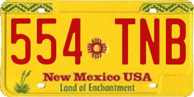 NM license plate 554TNB