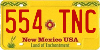 NM license plate 554TNC