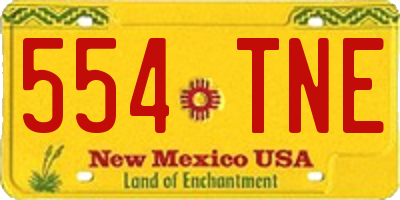 NM license plate 554TNE