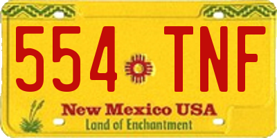 NM license plate 554TNF