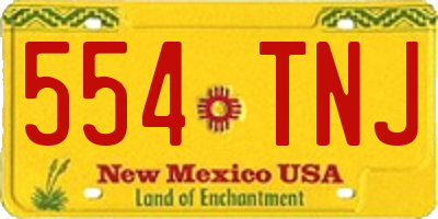 NM license plate 554TNJ