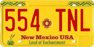 NM license plate 554TNL