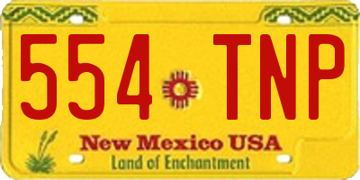 NM license plate 554TNP