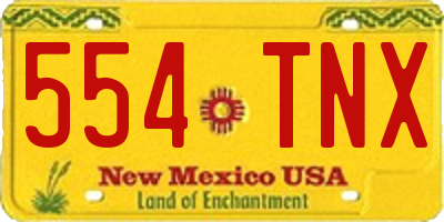 NM license plate 554TNX