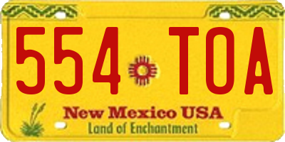 NM license plate 554TOA