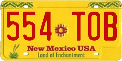 NM license plate 554TOB