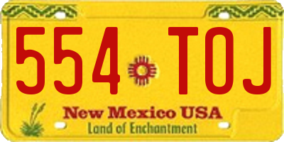 NM license plate 554TOJ