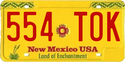 NM license plate 554TOK