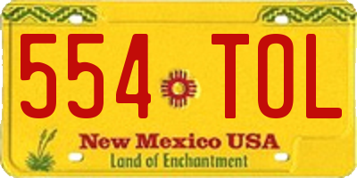 NM license plate 554TOL