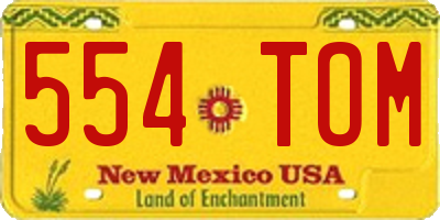 NM license plate 554TOM