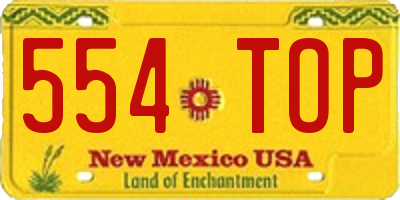 NM license plate 554TOP
