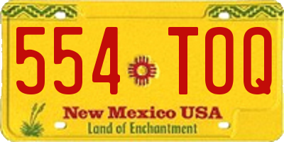 NM license plate 554TOQ