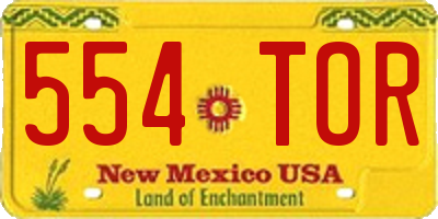 NM license plate 554TOR