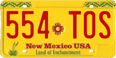 NM license plate 554TOS