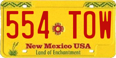 NM license plate 554TOW