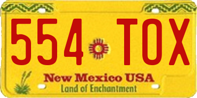 NM license plate 554TOX