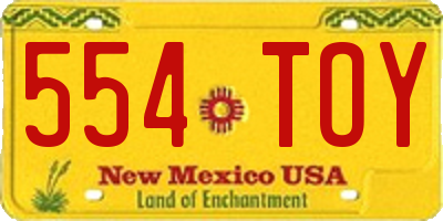 NM license plate 554TOY