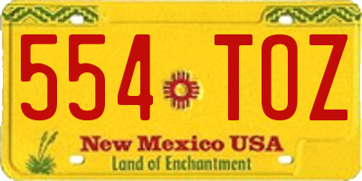 NM license plate 554TOZ