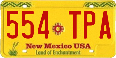 NM license plate 554TPA