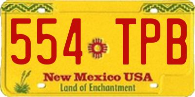 NM license plate 554TPB