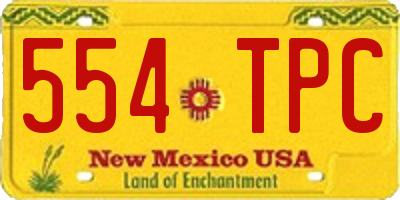 NM license plate 554TPC