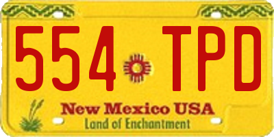 NM license plate 554TPD