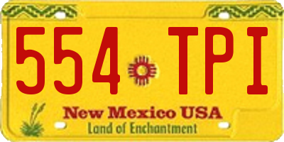NM license plate 554TPI