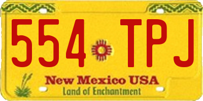NM license plate 554TPJ