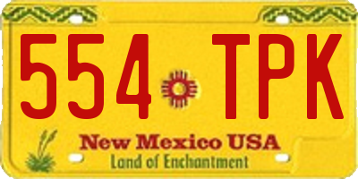 NM license plate 554TPK
