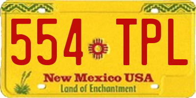 NM license plate 554TPL