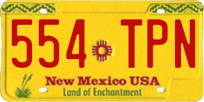 NM license plate 554TPN